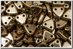 2-Loch-Triangles, CzechMates, 6mm, bronze, gold, met., 50 Stk.