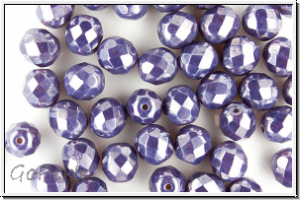 B�hm. Glasschliffperle, feuerpol., 8mm, topaz, dk., trans., vega, 10 Stk.