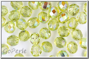 B�hm. Glasschliffperle, feuerpol., 8mm, yellow, lt., trans., AB, 10 Stk.