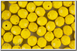 B�hm. Glasschliffperle, feuerpol., 8mm, yellow, op., 10 Stk.