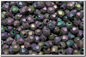 B�hm. Glasschliffperle, feuerpol., 3mm, purple, met., matte, iris., 50 Stk.