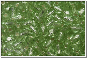 B�hm. Glasschliffperle, feuerpol., 4mm, peridot, lt., trans., silver-ld., 50 Stk.