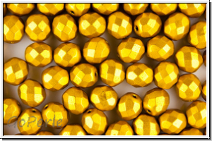 B�hm. Glasschliffperle, feuerpol., 8mm, bronze, metallic, satin, 10 Stk.
