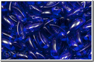 Chili-Beads, 2-Loch, 11x4mm, cobalt, trans., 25 Stk.