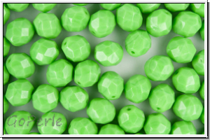 B�hm. Glasschliffperle, feuerpol., 8mm, green, op., 10 Stk.