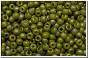 R-11-2631f, TOHO Rocailles, 11/0, olivine, semi glazed, AB, 10g