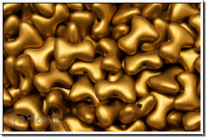Tee-Beads, PRECIOSA, 2x8mm, brass gold, met., satin, 50 Stk.