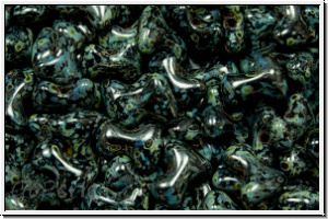 Tee-Beads, PRECIOSA, 2x8mm, black, op., picasso, 50 Stk.
