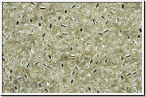 R-15-0021, TOHO Rocailles, 15/0, crystal, trans., silver-ld., 5g