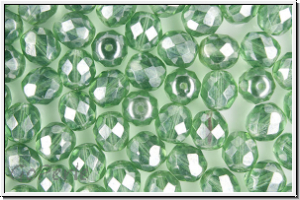 B�hm. Glasschliffperle, feuerpol., 8mm, turmaline, trans., luster, 10 Stk.