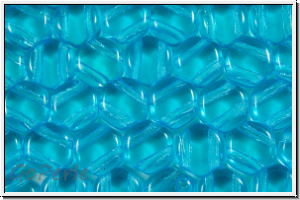 2-Loch-Honeycomb-Beads, 6mm, aqua, med., trans., 30 Stk.