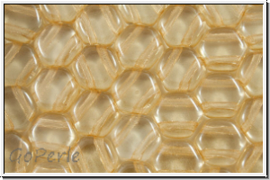 2-Loch-Honeycomb-Beads, 6mm, crystal, trans., champagne luster, 30 Stk.