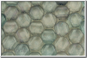 2-Loch-Honeycomb-Beads, 6mm, crystal, trans., montana luster, matte, 30 Stk.