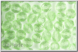 B�hm. Glasschliffperle, feuerpol., 8mm, chrysolite, trans., 10 Stk.