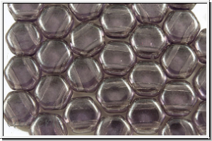2-Loch-Honeycomb-Beads, 6mm, tanzanite, trans., luster, 30 Stk.