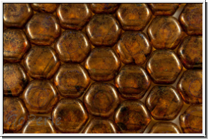 2-Loch-Honeycomb-Beads, 6mm, crystal, trans., dk. picasso, 30 Stk.