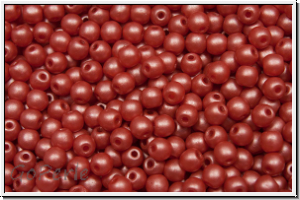 b�hm. Glasperle, rund, 3mm, crystal, trans., soft pastel red, 50 Stk.