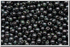 b�hm. Glasperle, rund, 3mm, amethyst gunmetal, met., 50 Stk.