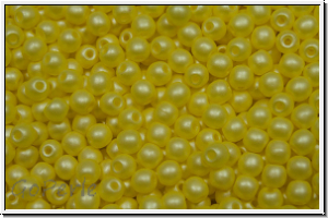 b�hm. Glasperle, rund, 3mm, crystal, trans., soft pastel yellow, 50 Stk.