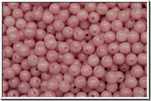 b�hm. Glasperle, rund, 3mm, rose, lt., op., 50 Stk.