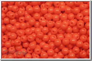b�hm. Glasperle, rund, 3mm, orange, op., 50 Stk.