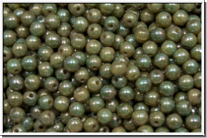 b�hm. Glasperle, rund, 3mm, gold, lt., trans., nebula, 50 Stk.