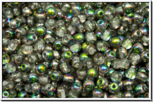 b�hm. Glasperle, rund, 3mm, crystal, trans., half vitrail med., 50 Stk.