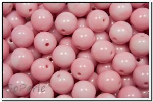 b�hm. Glasperle, rund, 6mm, rose, lt., op., 25 Stk.