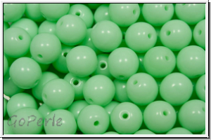 b�hm. Glasperle, rund, 6mm, mint, lt., op., 25 Stk.