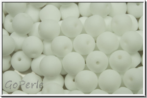b�hm. Glasperle, rund, 6mm, white, alabaster, matte, 25 Stk.