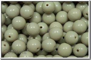 b�hm. Glasperle, rund, 6mm, grey, op., 25 Stk.