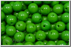 b�hm. Glasperle, rund, 6mm, green, pea, op., 25 Stk.