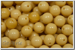 b�hm. Glasperle, rund, 6mm, ivory, op., 25 Stk.