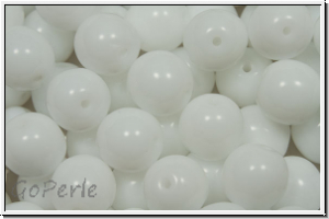 b�hm. Glasperle, rund, 8mm, white, alabaster, 10 Stk.