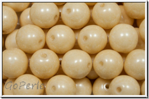 b�hm. Glasperle, rund, 8mm, white, alabaster, champagne luster, 10 Stk.