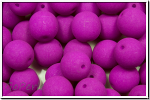 b�hm. Glasperle, rund, 8mm, white, alabaster, purple neon, 10 Stk.