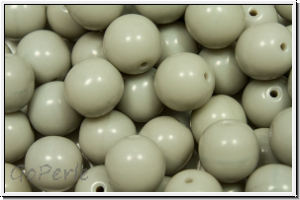 b�hm. Glasperle, rund, 8mm, grey, op., 10 Stk.