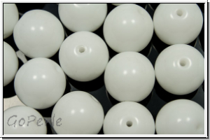 b�hm. Glasperle, rund, 10mm, white, op., 5 Stk.
