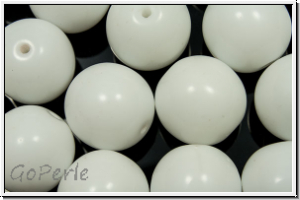 b�hm. Glasperle, rund, 12mm, white, op., 1 Stk.