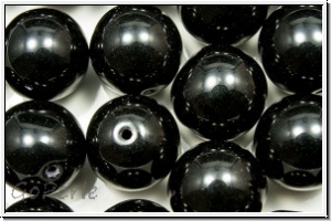 b�hm. Glasperle, rund, 12mm, black,op., 1 Stk.