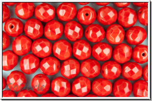 B�hm. Glasschliffperle, feuerpol., 8mm, red, op., 10 Stk.