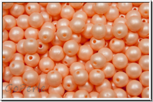 b�hm. Glasperle, rund, 4mm, white, alabaster, soft pastel salmon, 50 Stk.