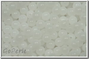 b�hm. Glasperle, rund, 4mm, white, alabaster, 50 Stk.