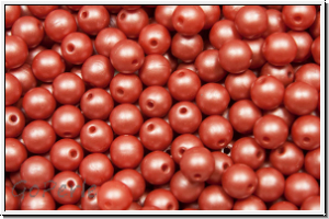 b�hm. Glasperle, rund, 4mm, white, alabster, soft pastel red, 50 Stk.