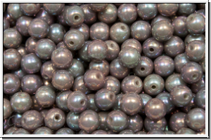 b�hm. Glasperle, rund, 4mm, grey, op., nebula, 50 Stk.