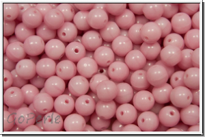 b�hm. Glasperle, rund, 4mm, rose, lt., op., 50 Stk.