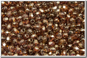 B�hm. Glasschliffperle, feuerpol., 3mm, crystal, trans., violet senegal, 50 Stk.