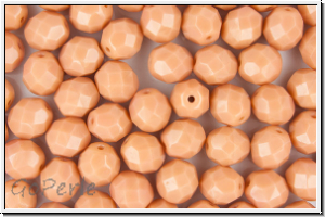 B�hm. Glasschliffperle, feuerpol., 8mm, rose, vintage, op., 10 Stk.