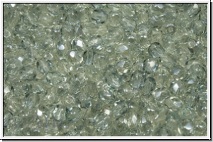 B�hm. Glasschliffperle, feuerpol., 3mm, crystal, trans., blue lagoon, 50 Stk.