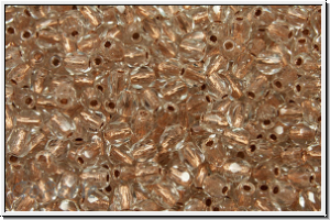 B�hm. Glasschliffperle, feuerpol., 3mm, crystal, trans., copper-ld., 50 Stk.